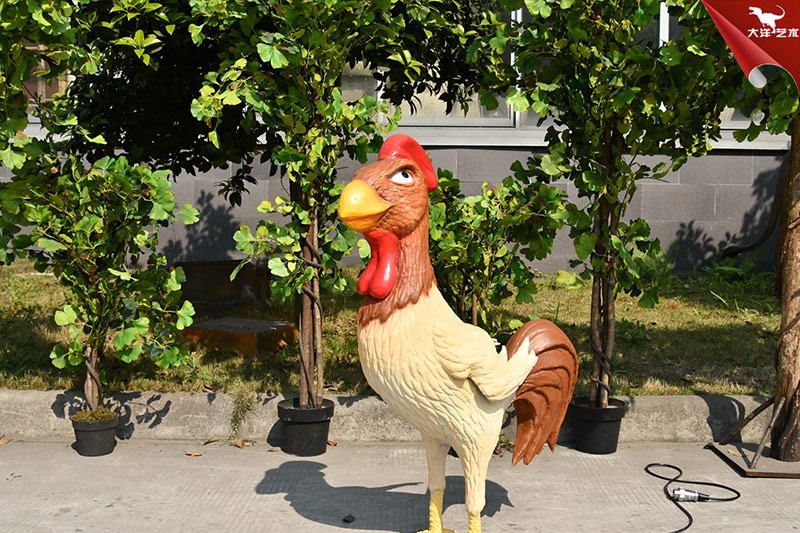 卡通動物雕塑，仿真公雞